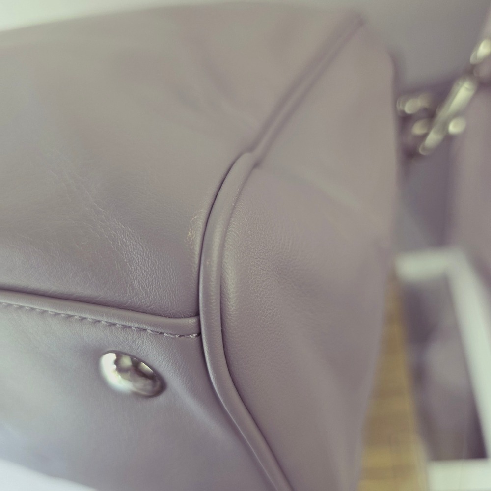 Coach Taylor East West Satchel Lavender Purple Leather Shoulder Bag - Picture 11 of 13